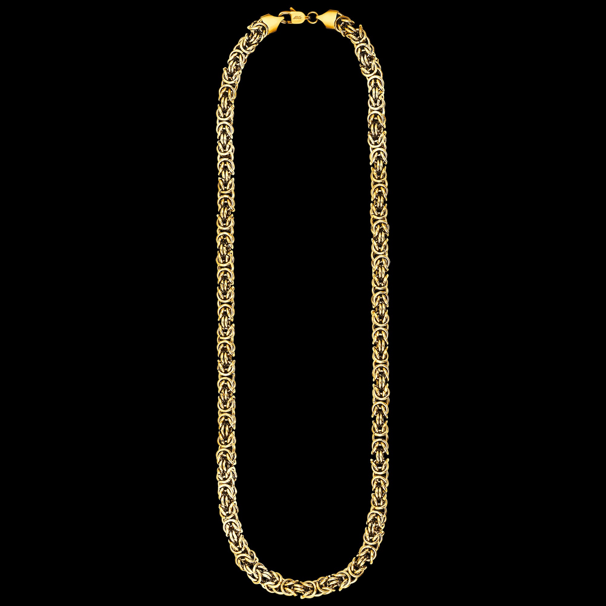 Full Length Byzantine Chain Men's Gold Steel Necklace | Save Brave Australia 