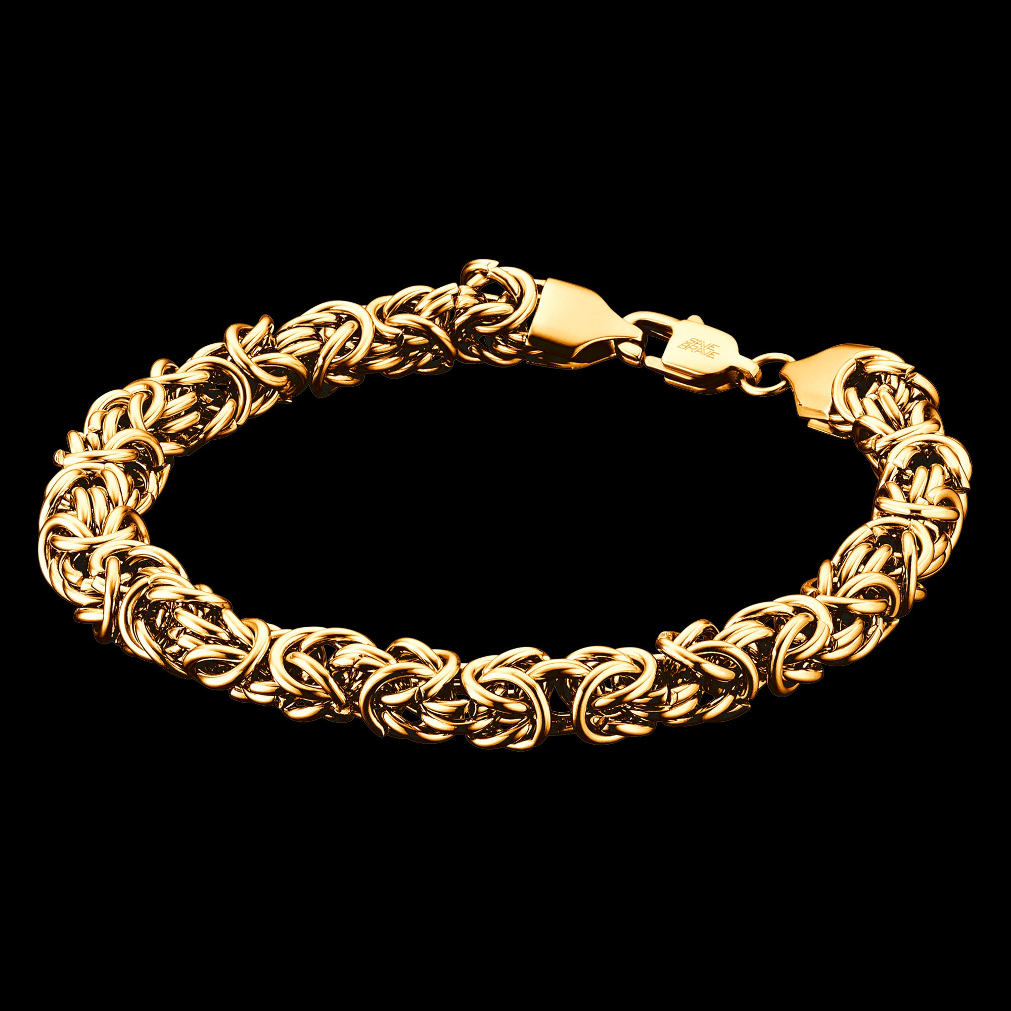Byzantine Chain Men's Gold Steel Bracelet | Save Brave Australia