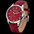 Side tilt view of Gregio Porto Grace marsala watch.