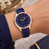 Woman wearing a Gregio Porto Grace purple watch on her wrist.