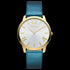 Gregio Simply Rose Petrol Gold Leather Watch | Australia