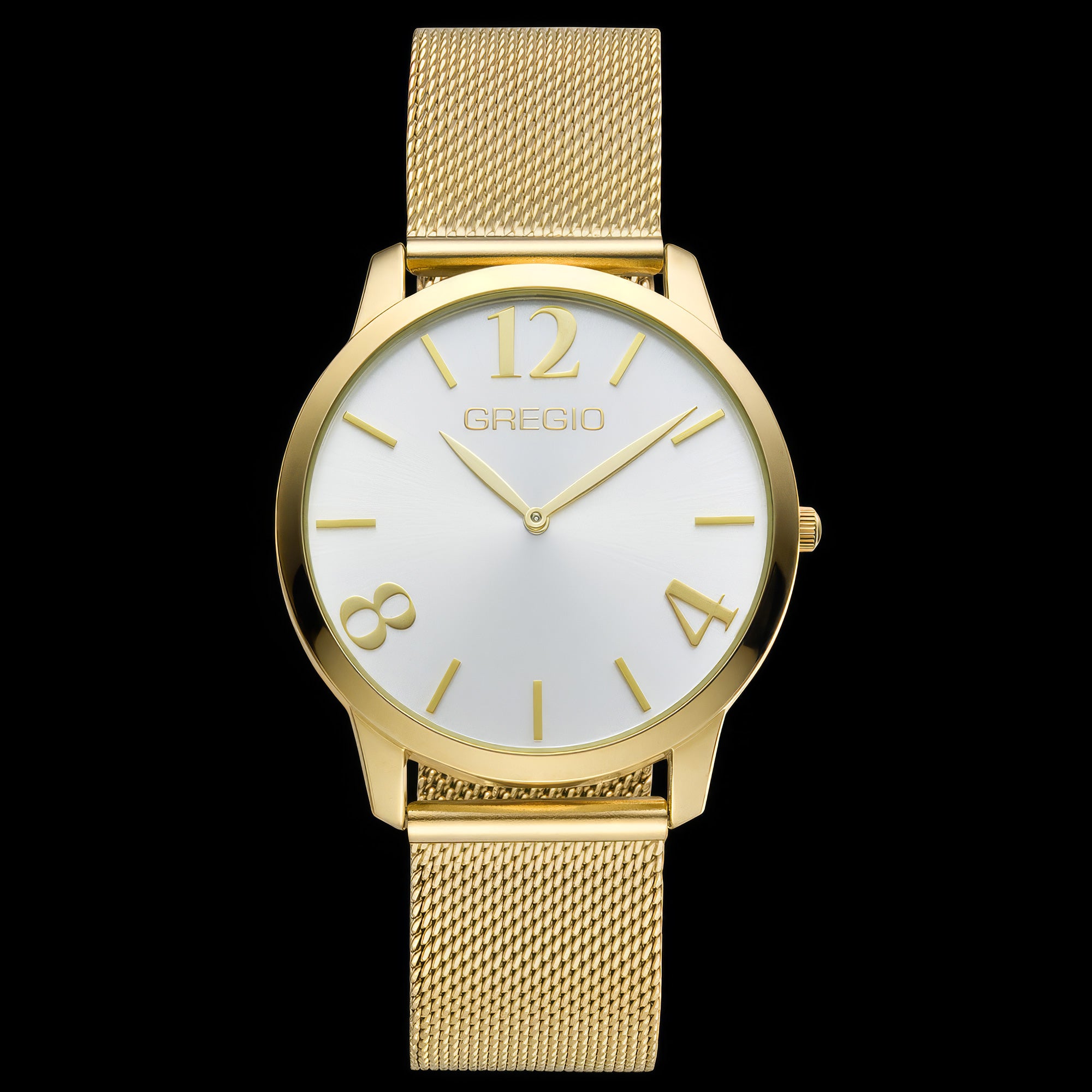 Gregio Simply Rose White Dial Gold Mesh Watch | Australia