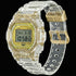 G-Shock DW5735E-7D Glacier Gold round limited edition watch tilted to the left.