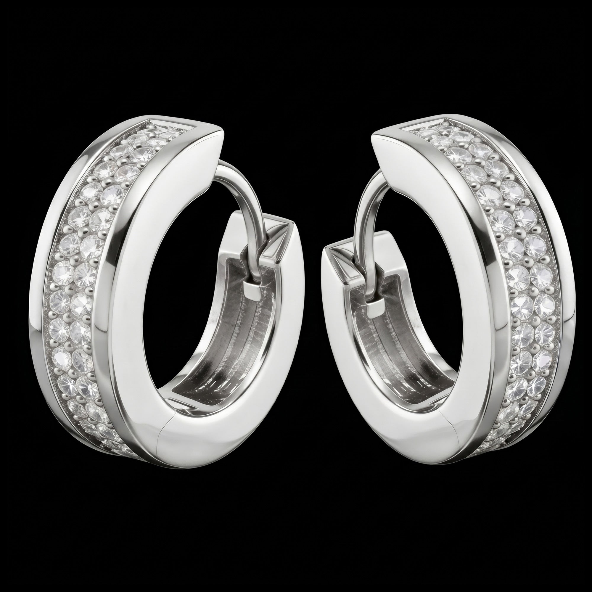 Mini Huggie Hoop Sterling Silver CZ Earrings | Engelsrufer