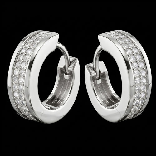 Mini Huggie Hoop Sterling Silver CZ Earrings | Engelsrufer
