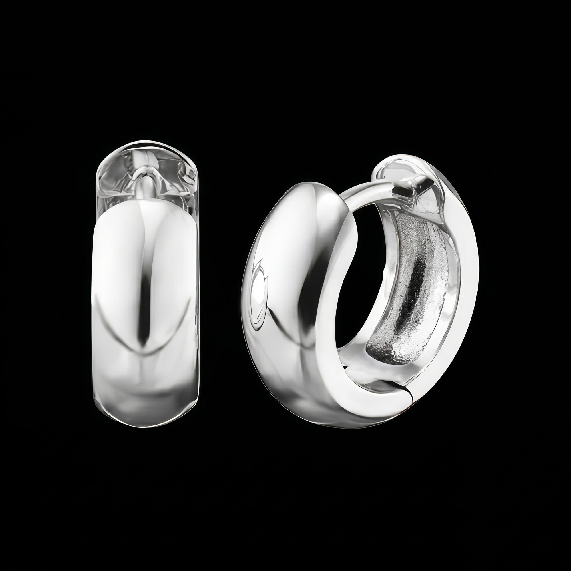 Mini Rounded Huggie Hoop Sterling Silver Earrings | Engelsrufer
