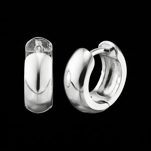 Mini Rounded Huggie Hoop Sterling Silver Earrings | Engelsrufer