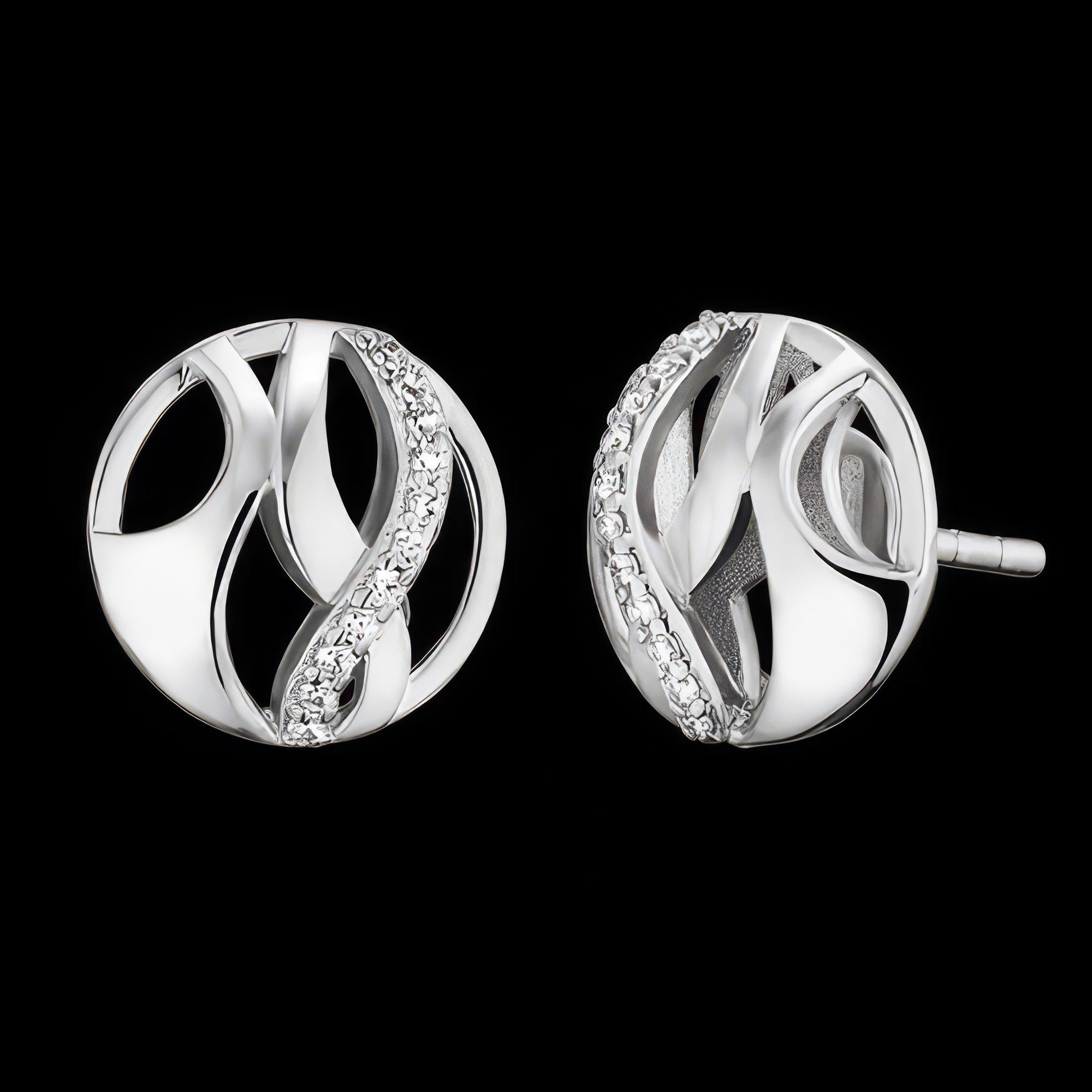 Infinity Paradise Silver CZ Circle Earrings | Engelsrufer