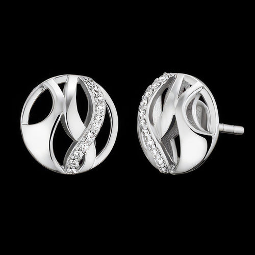 Infinity Paradise Silver CZ Circle Earrings | Engelsrufer