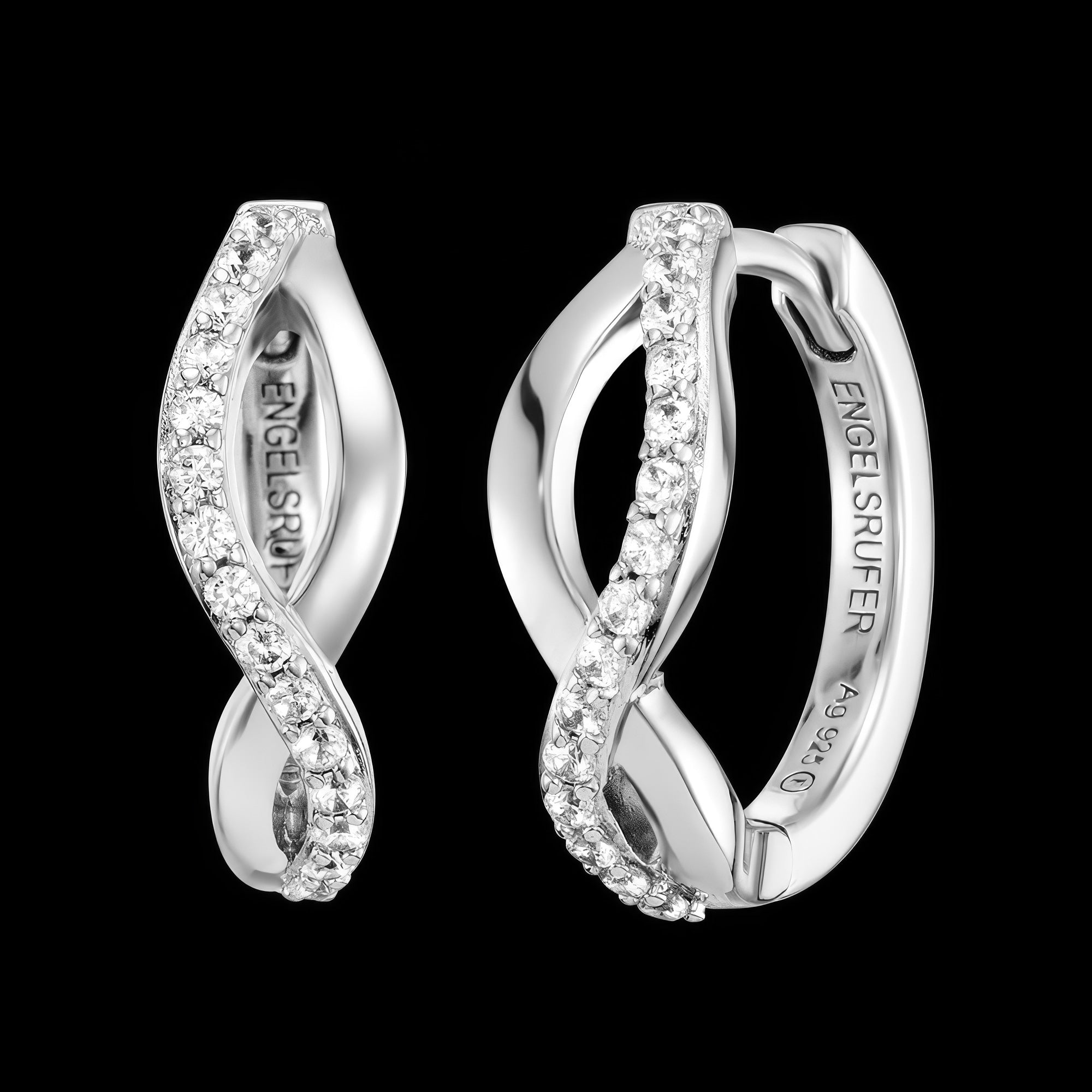 Infinity Paradise Silver CZ Hoop Earrings | Engelsrufer