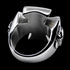 Back view of an Iron Cross skull lucky 13 stainless steel men's ring.