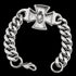 Back view of an Iron Cross skull Cuban link stainless steel bracelet.