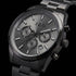 Dial close-up of a JAG Acton men's all black watch.