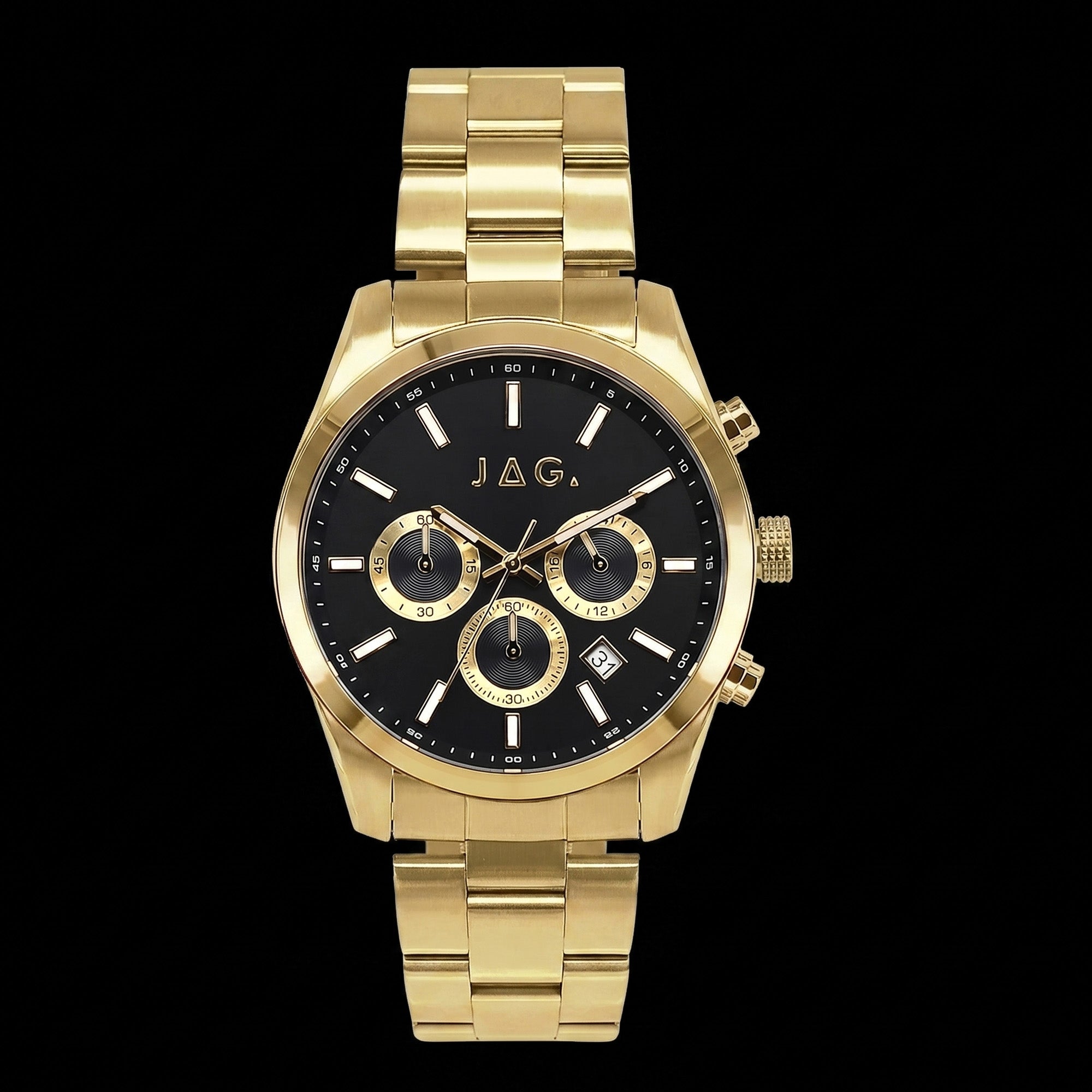 JAG Acton Black Dial Gold Men's Watch