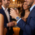 A man wearing a JAG Beaufort blue dial two-tone men's watch at a social gathering.