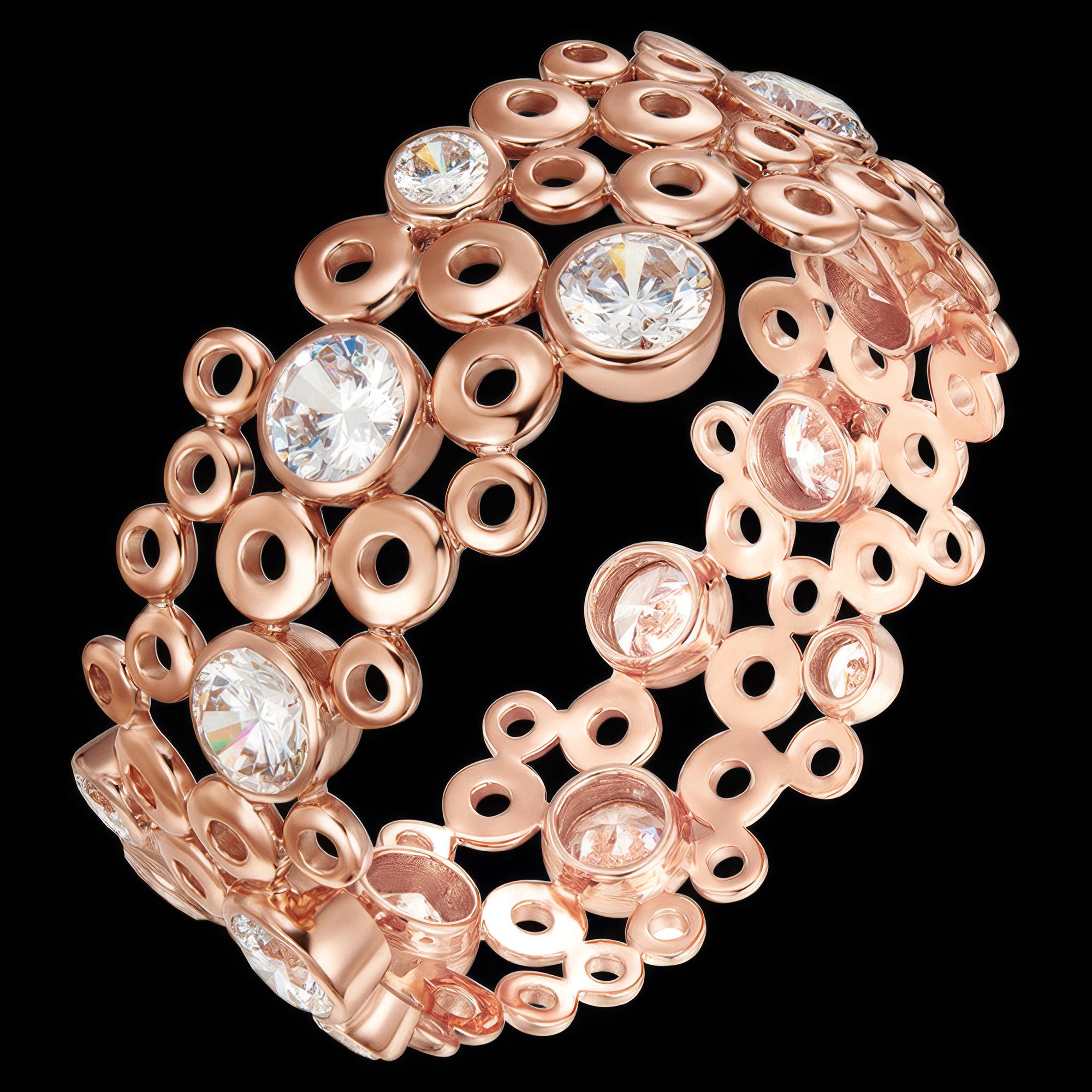 Kagi Champagne Bubbles Rose Gold Cuff Bracelet | Australia