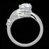 Side profile view of Irish Claddagh solitaire stainless steel ladies ring.