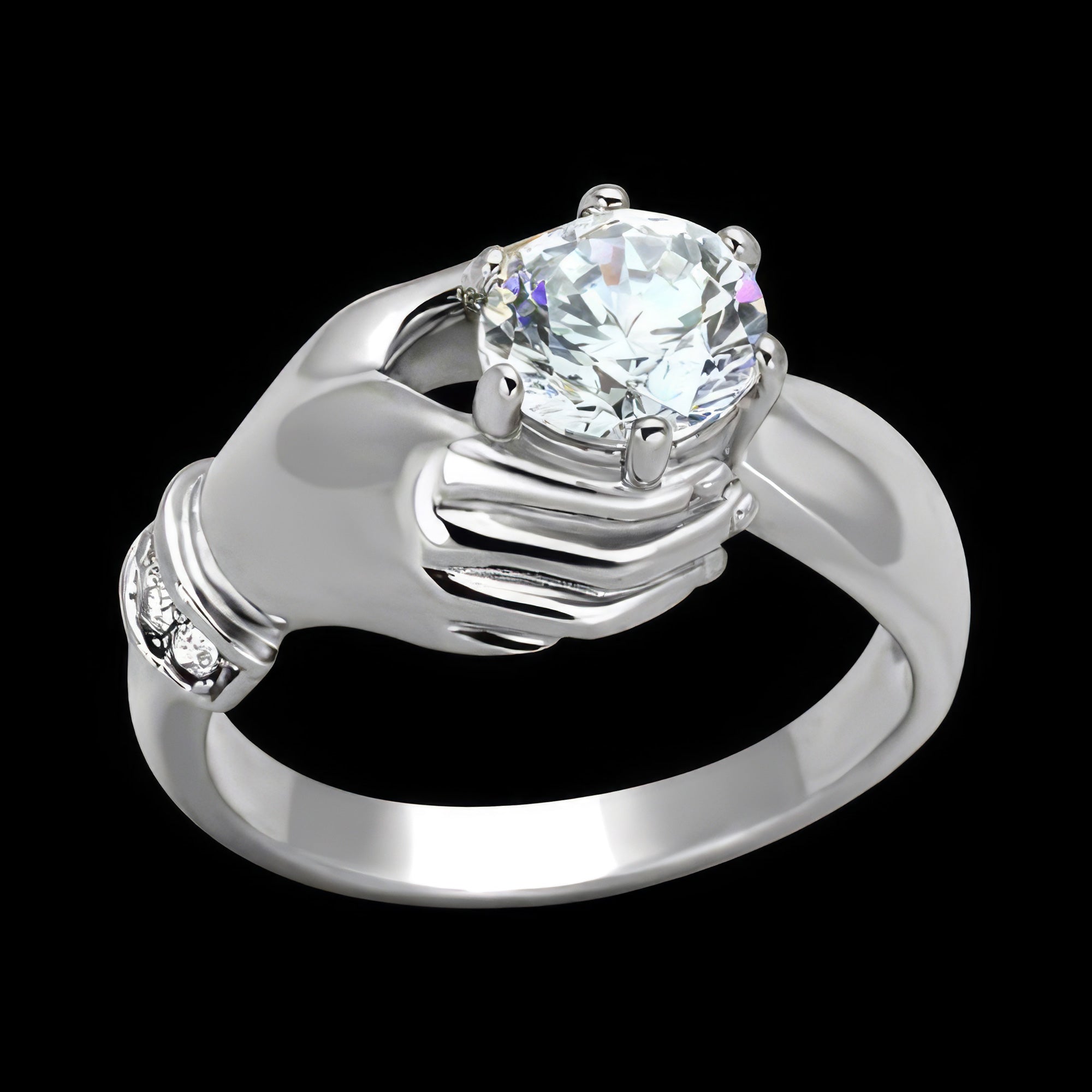 Irish Claddagh Solitaire Stainless Steel Ladies Ring | Australia
