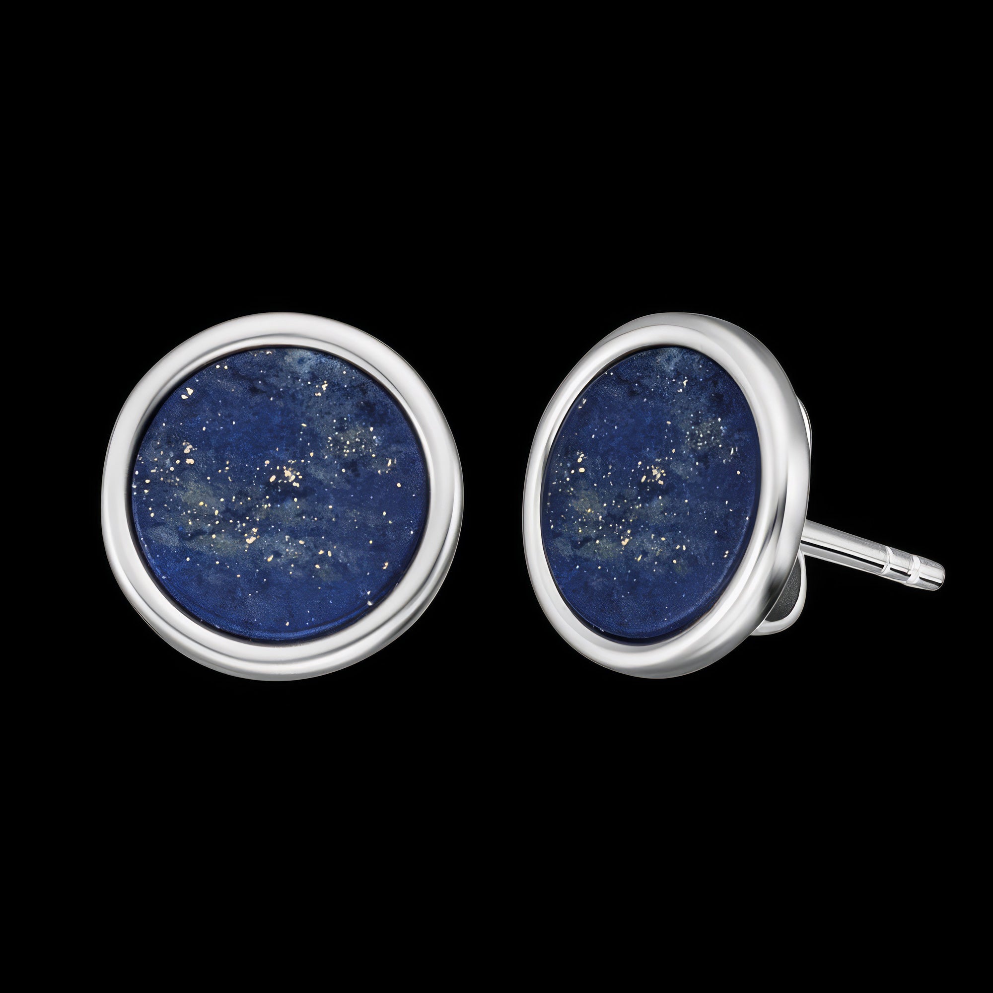 Lapis Lazuli Sterling Silver Circle Earrings | Engelsrufer