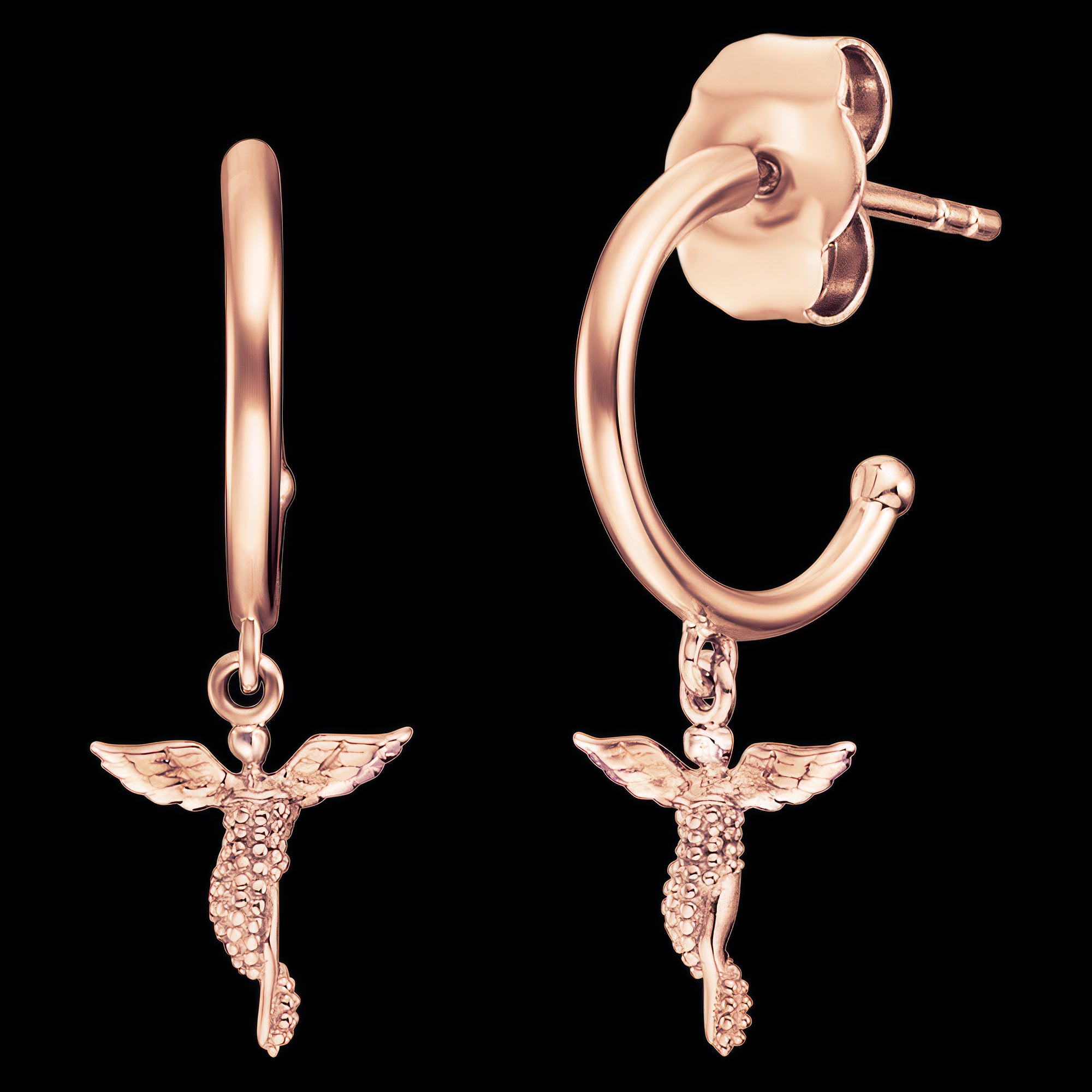 Little Angel Rose Gold Hoop Earrings | Engelsrufer
