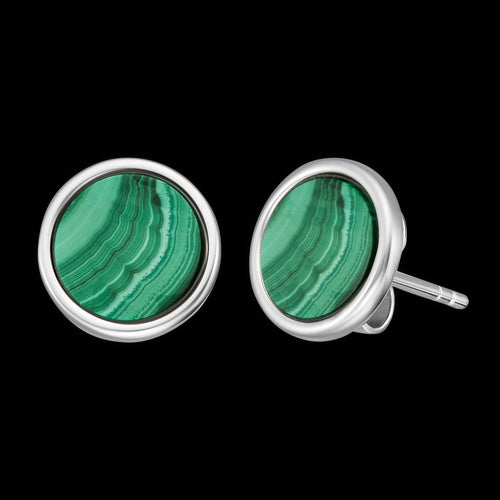 Malachite Sterling Silver Circle Earrings | Engelsrufer