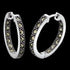 Side angle of sterling silver marcasite creole 21.5mm hoop earrings.