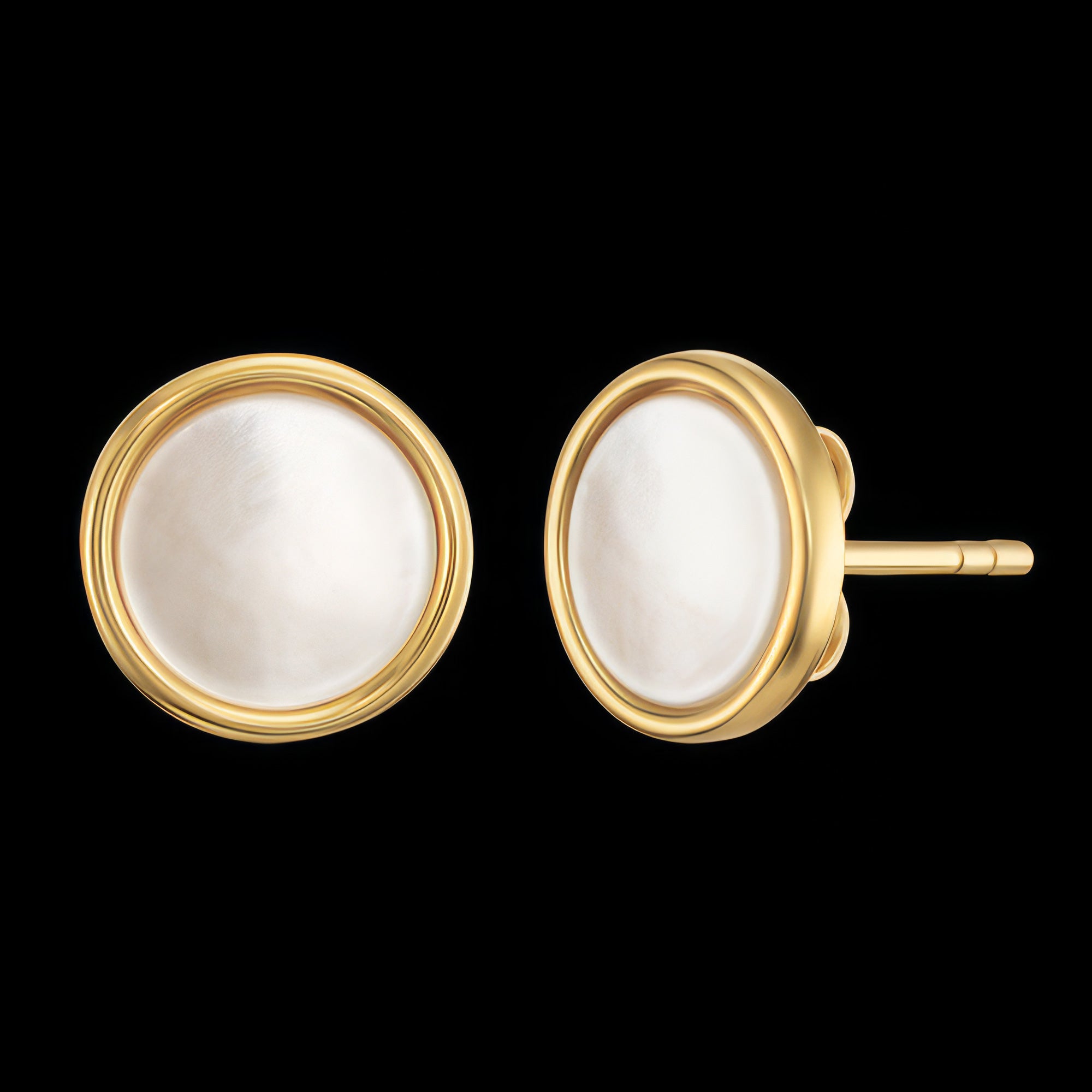 Mother Of Pearl Gold Disc Earrings | Engelsrufer