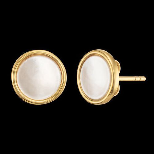 Mother Of Pearl Gold Disc Earrings | Engelsrufer