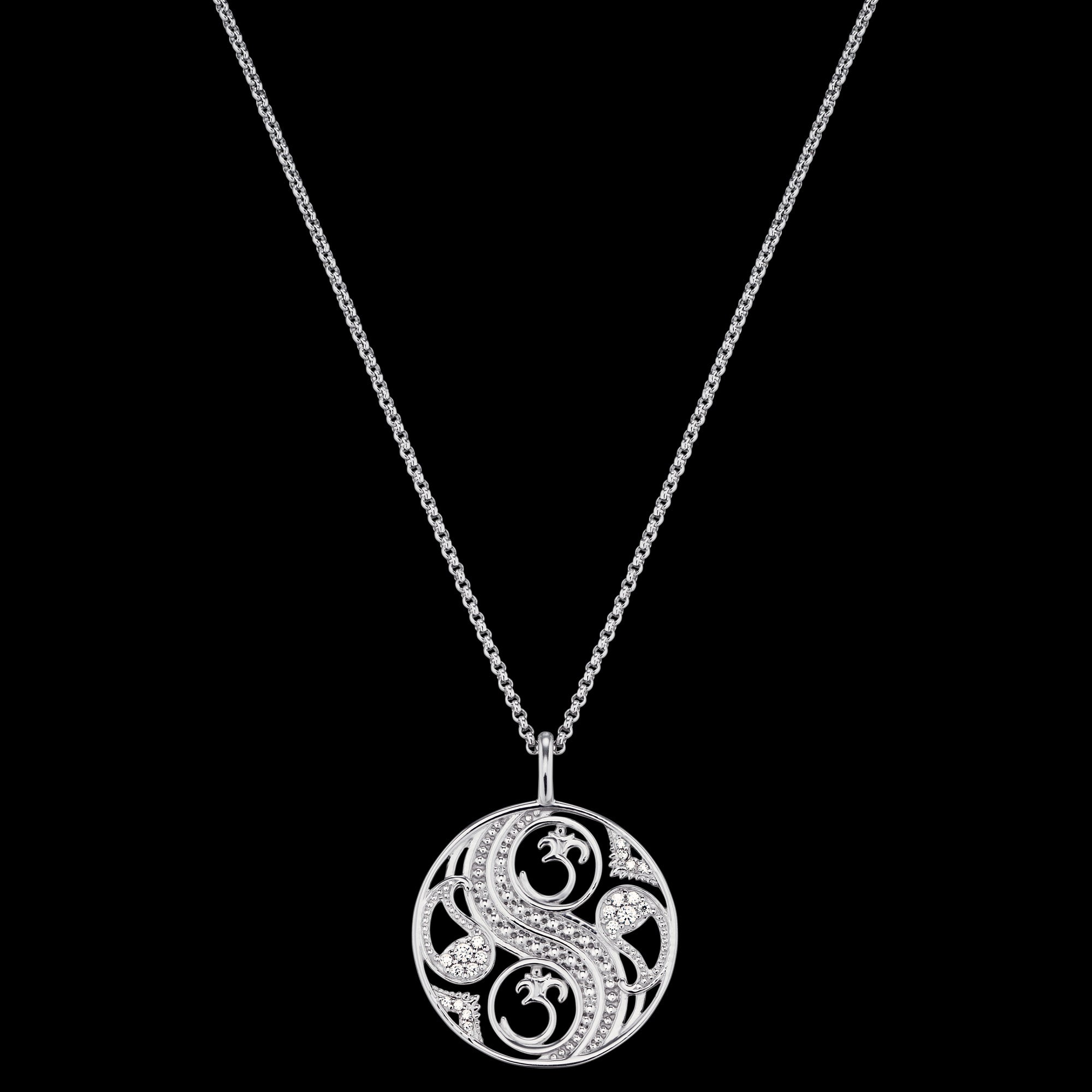 Engelsrufer Sterling Silver Yin Yang Om Balance Necklace.