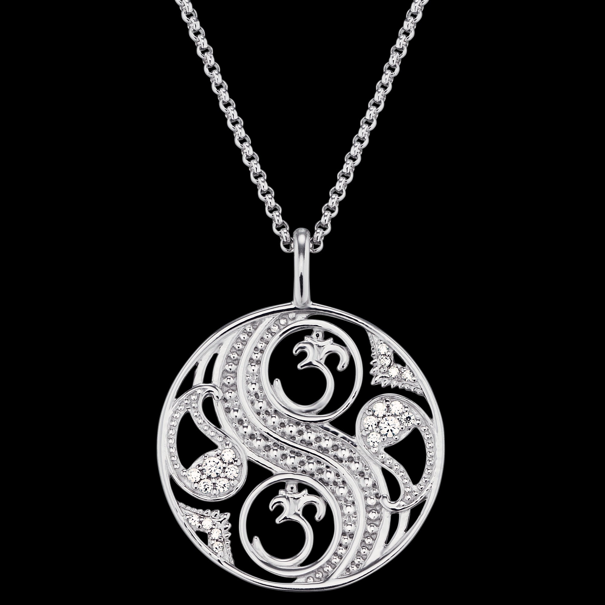 Sterling Silver Yin Yang Om Balance Necklace | Engelsrufer Australia