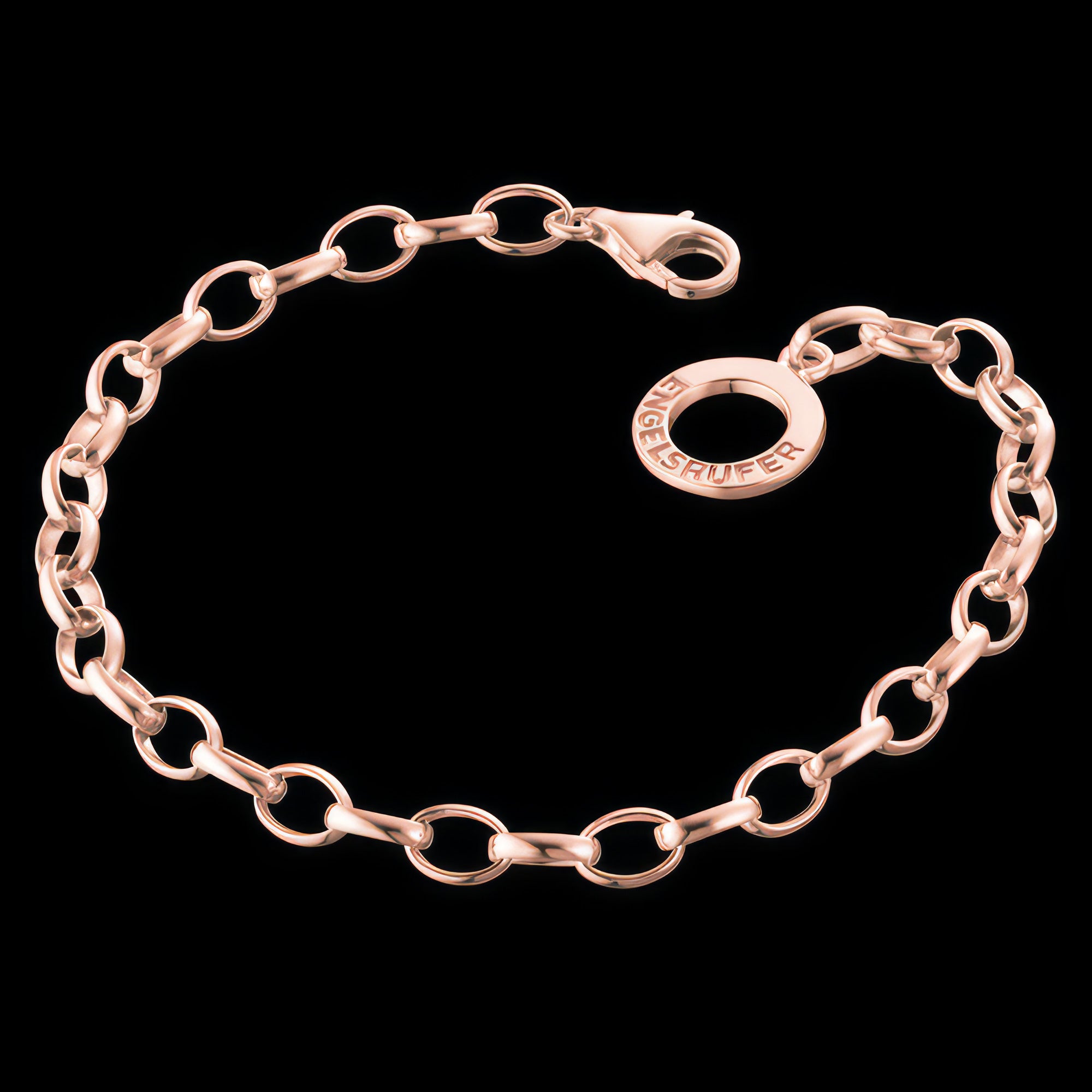 Oval Belcher Rose Gold Charm Bracelet | Engelsrufer