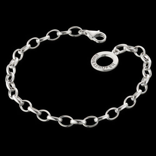 Oval Belcher Sterling Silver Charm Bracelet | Engelsrufer