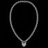 Pave Heart Padlock Sterling Silver Belcher Chain Necklace