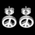 Top view of peace symbol stainless steel stud earrings.
