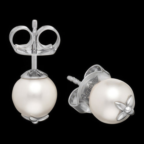Pearl Flower Sterling Silver Stud Earrings | Engelsrufer