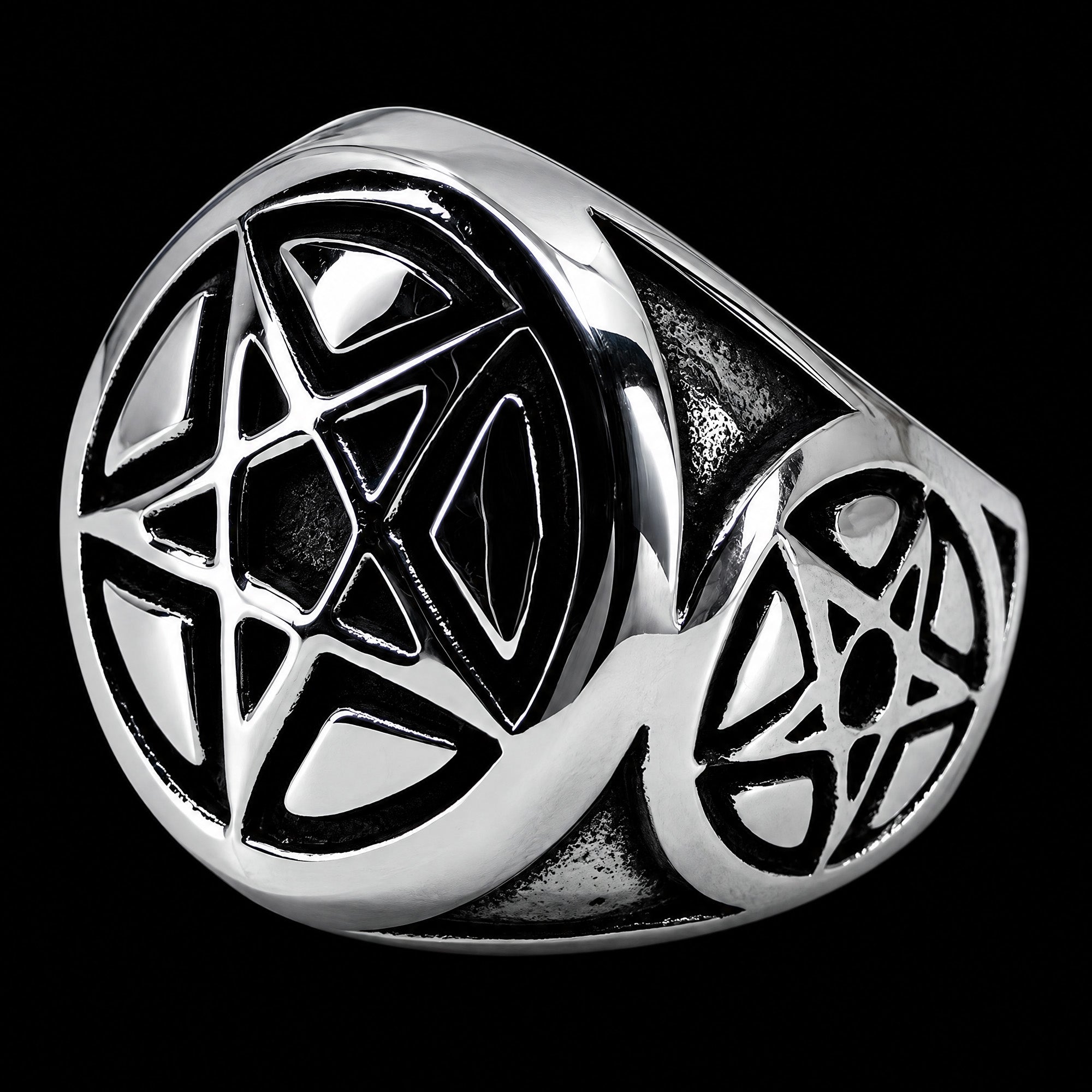 Pentagram Stainless Steel Men's Signet Ring