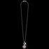 Full view of Herzengel beautiful pink flower heart wing silver children's necklace.