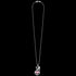 Full view of Herzengel pink love heart wing silver children's necklace.