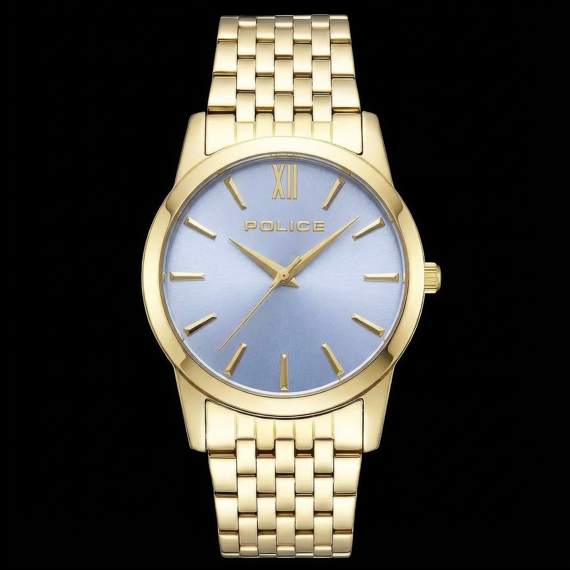 Police Ladies Celebration Powder Blue Dial Gold Watch | Australia