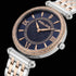 Close-up of Police ladies Liberty royal blue dial two tone watch.