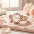 Police ladies Magnificence rose gold watch on marble with roses and jewellery.