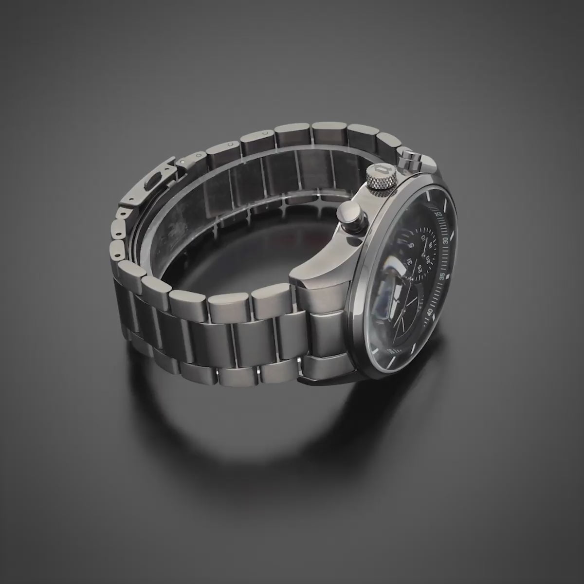 360 Degree Video Police Driver II Gunmetal Grey Black Dial Men's Watch