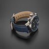 360 Degree Video Police Reactor Blue Leather Men's Watch