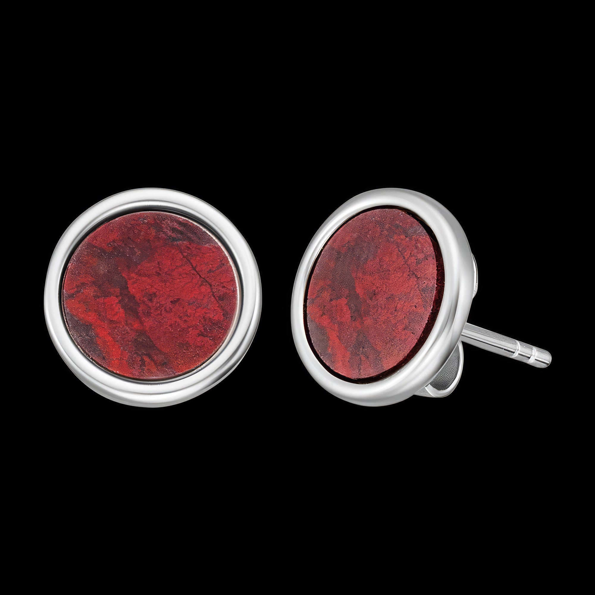 Red Jasper Sterling Silver Circle Earrings | Engelsrufer