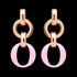 Sterling Silver Rose Gold Pink Ceramic Circle Link Earrings