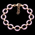 Sterling Silver Rose Gold Pink Ceramic Circle Link Bracelet