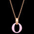 Sterling Silver Rose Gold Pink Ceramic Circle Necklace