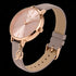 Side view of Sara Miller Chelsea Charm 34mm sunray dial rose gold watch.