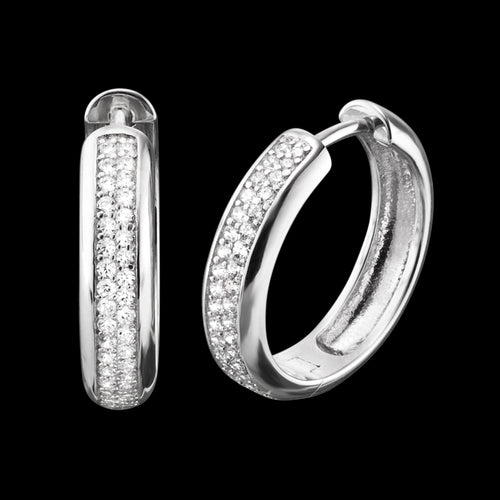 Sterling Silver 20mm CZ Hoop Earrings | Engelsrufer