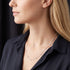 Side view of woman wearing Engelsrufer silver 80cm CZ chain necklace.